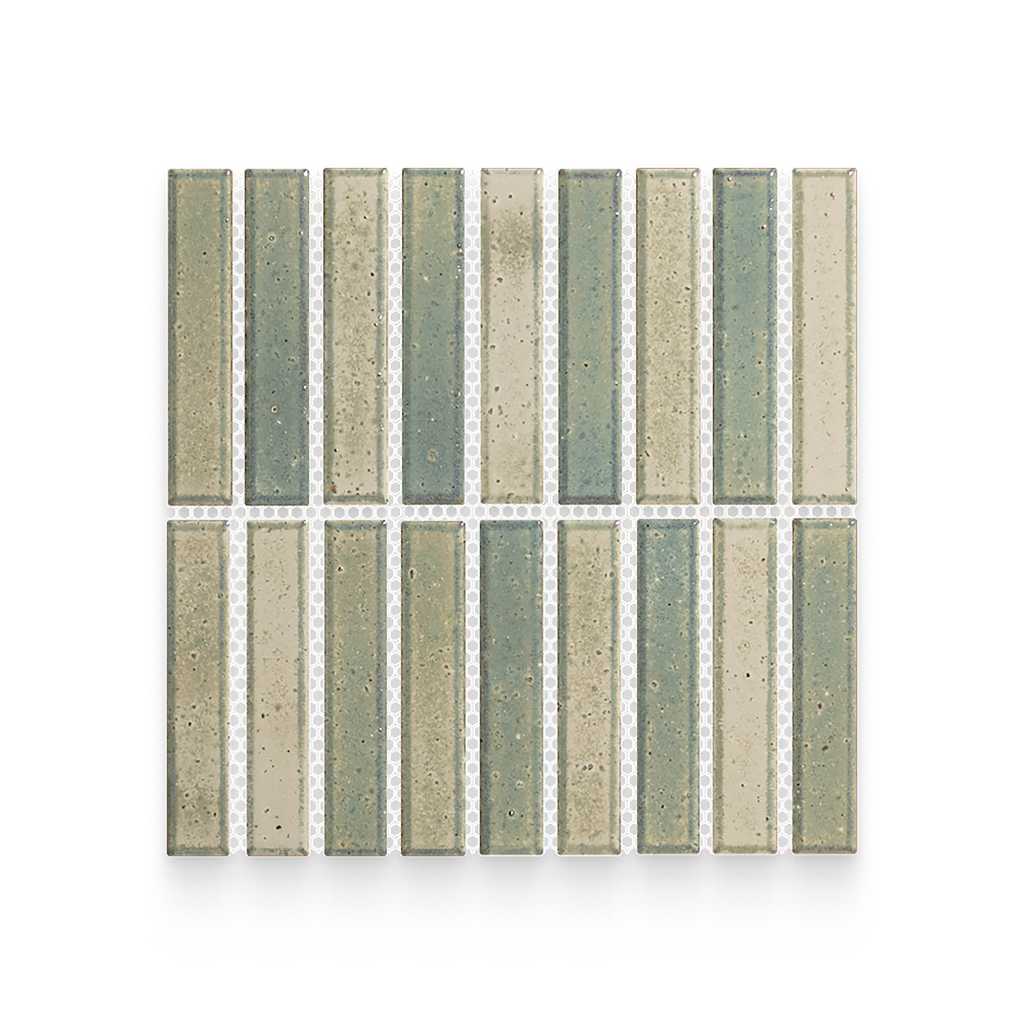 Suna 1.1x5.71 Seafoam Glossy Stacked Mosaic