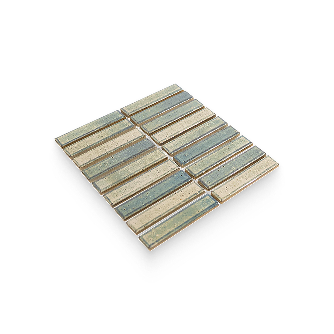 Suna 1.1x5.71 Seafoam Glossy Stacked Mosaic