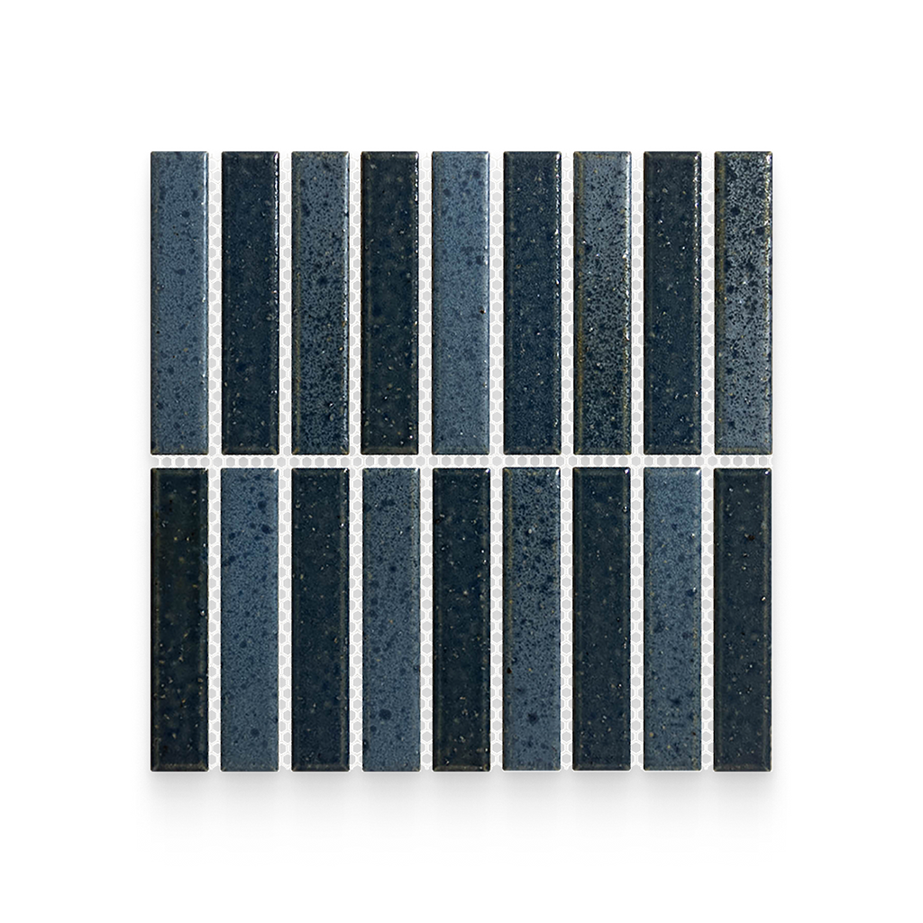 Suna 1.1x5.71 Tidal Blue Matte Stacked Mosaic