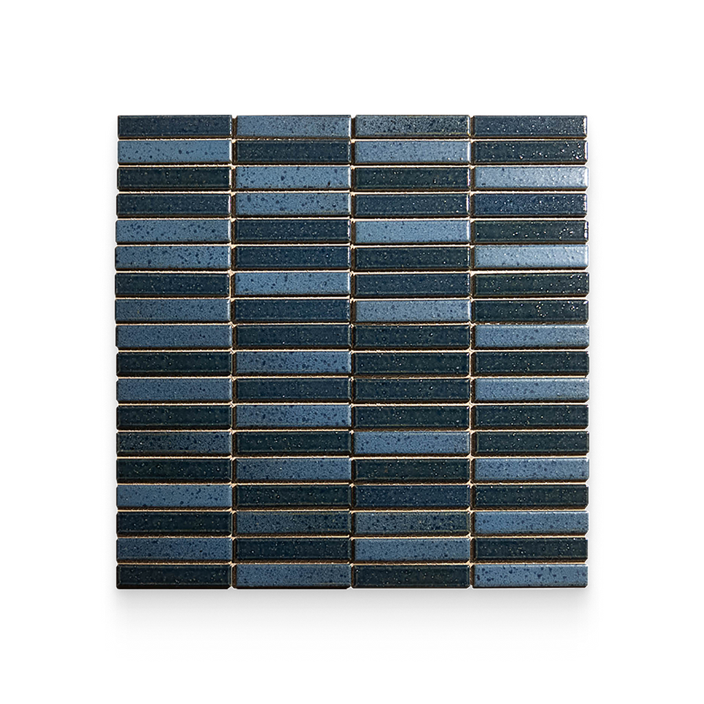 Suna 1.1x5.71 Tidal Blue Matte Stacked Mosaic