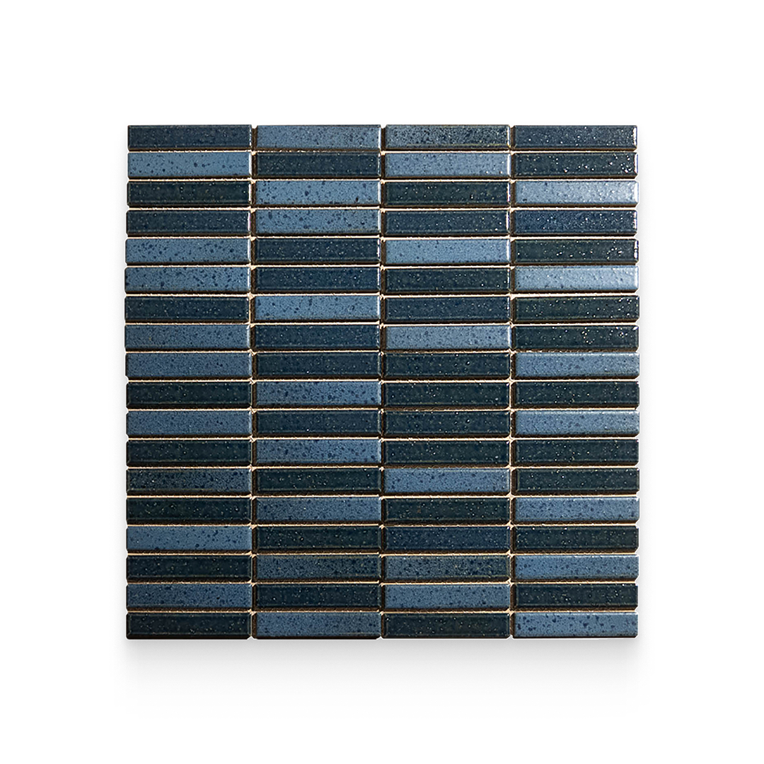 Suna 1.1x5.71 Tidal Blue Matte Stacked Mosaic