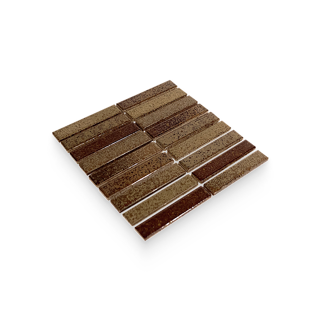 Suna 1.1x5.71 Mud Matte Stacked Mosaic