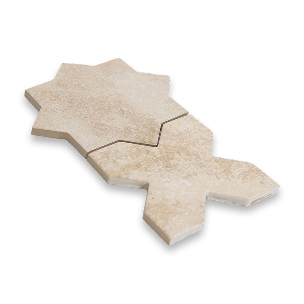 Star and Cross 6x6 Cream Matte Cross Tile
