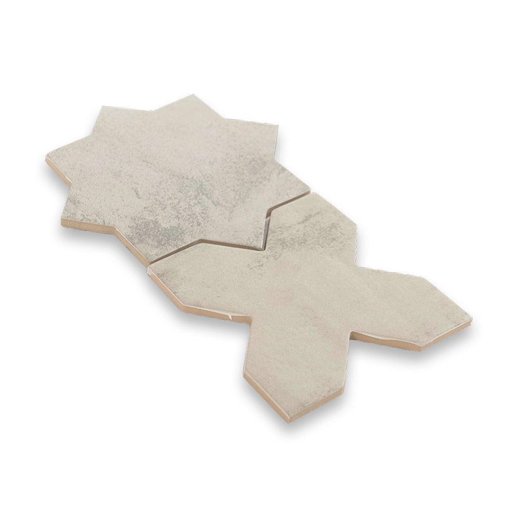 Star and Cross 6x6 Dove Matte Star Tile
