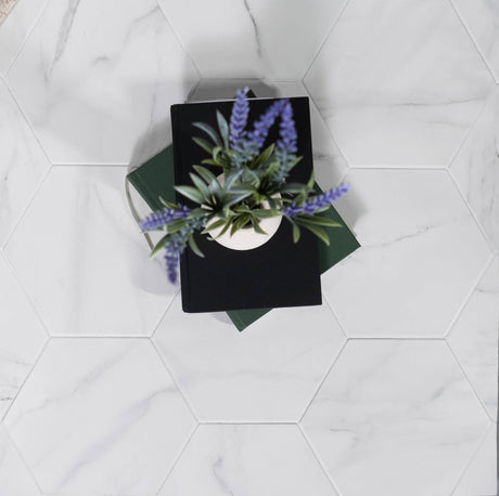 Bistro 8x9 Statuary White Matte Hexagon Tile