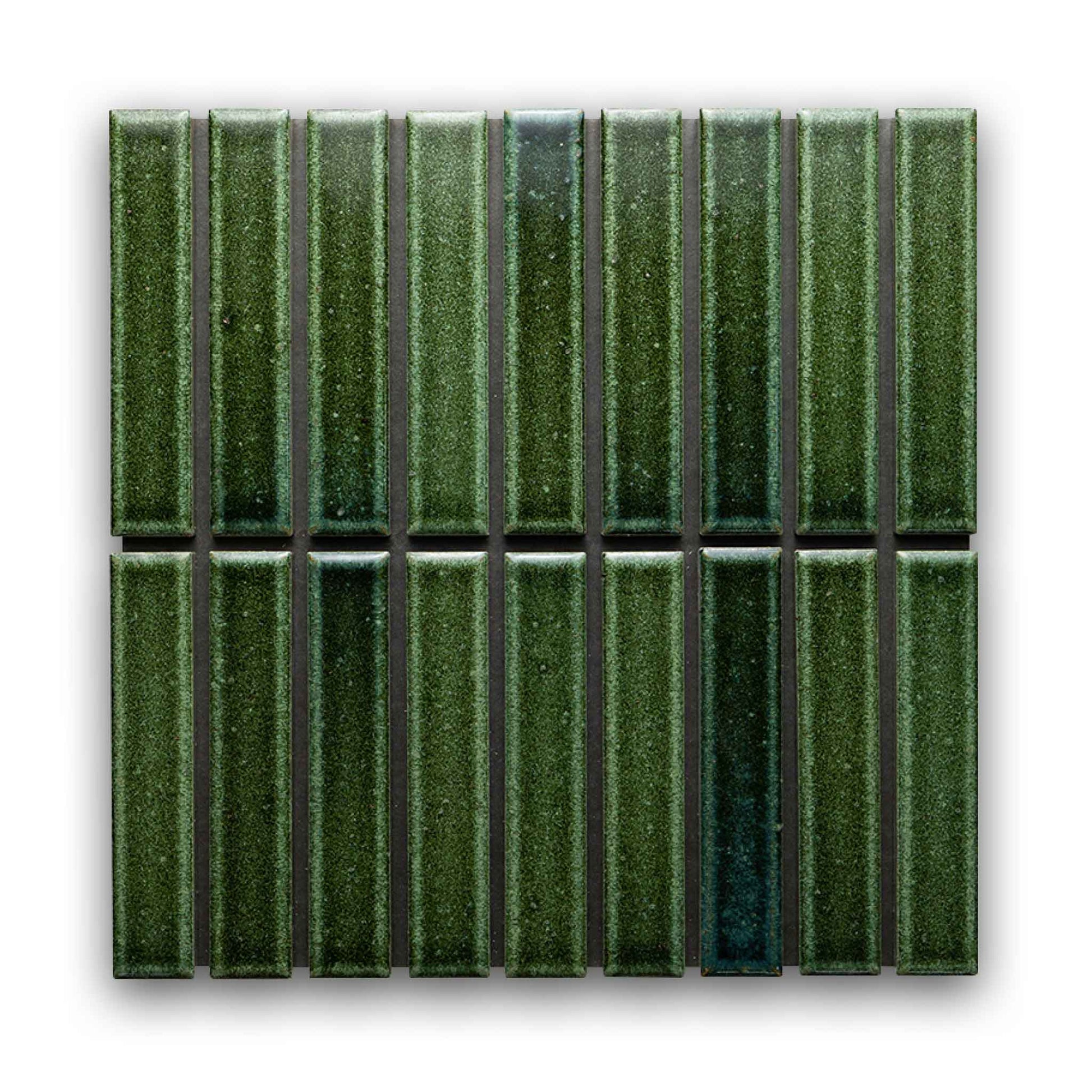 Suna 1.1x5.71 Garden Green Glossy Stacked Mosaic