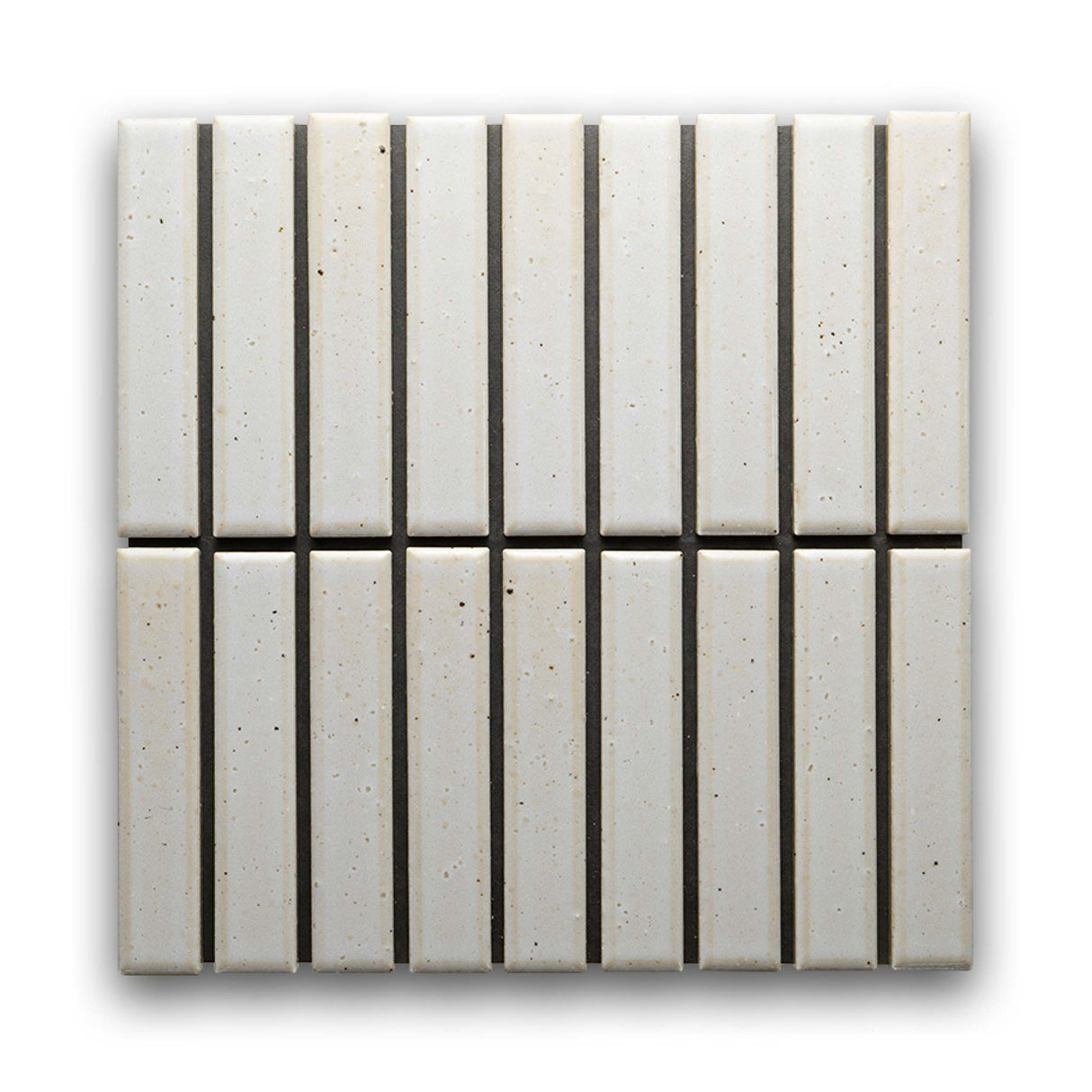 Suna 1.1x5.71 Powder White Glossy Stacked Mosaic
