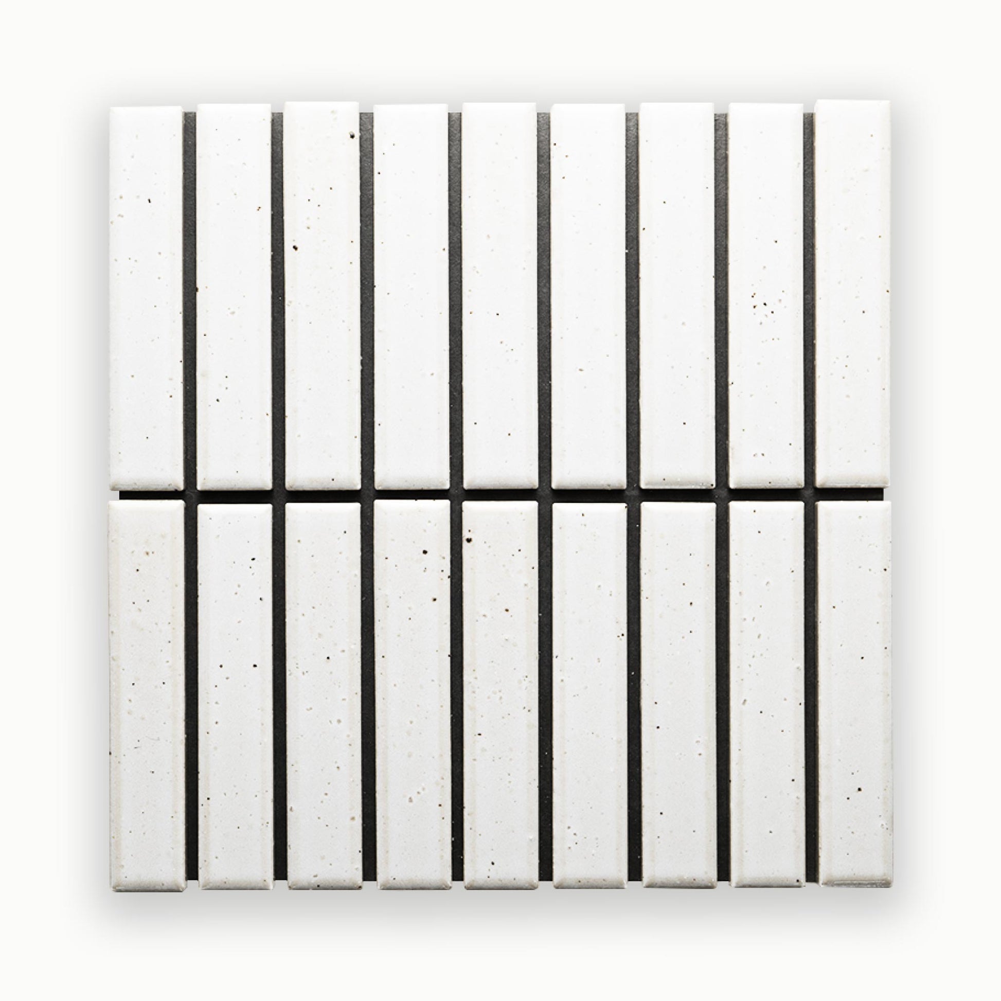 Suna 1.1x5.71 Powder White Glossy Stacked Mosaic