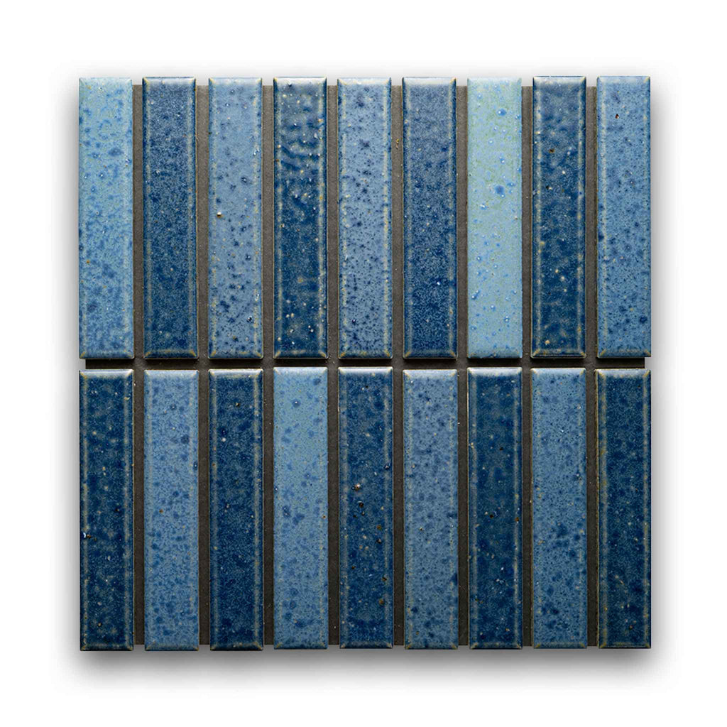 Suna 1.1x5.71 Tidal Blue Glossy Stacked Mosaic