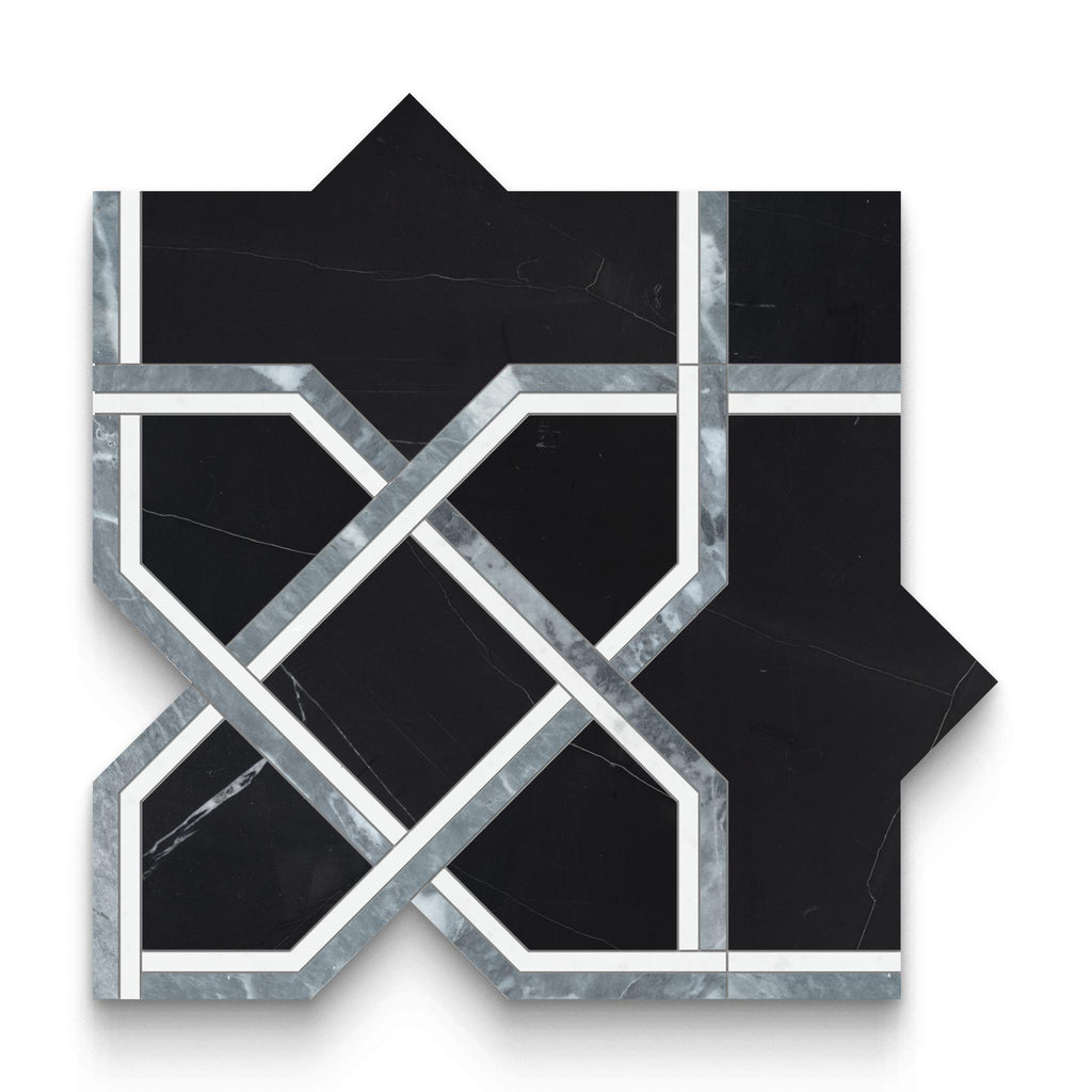 Tapestry Monochromo Polished w/ Honed Accents Mosaic