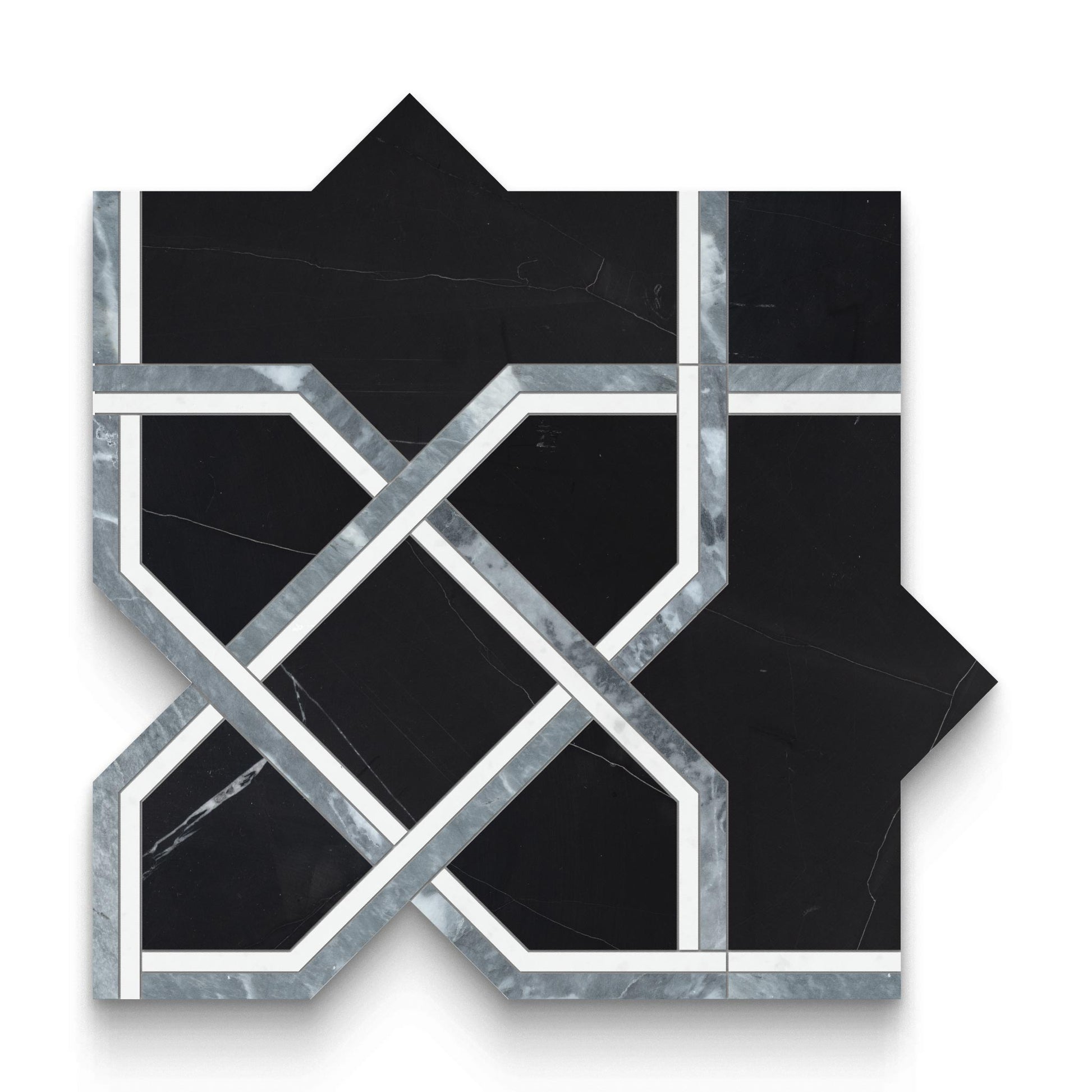 Tapestry Monochromo Polished w/ Honed Accents Mosaic