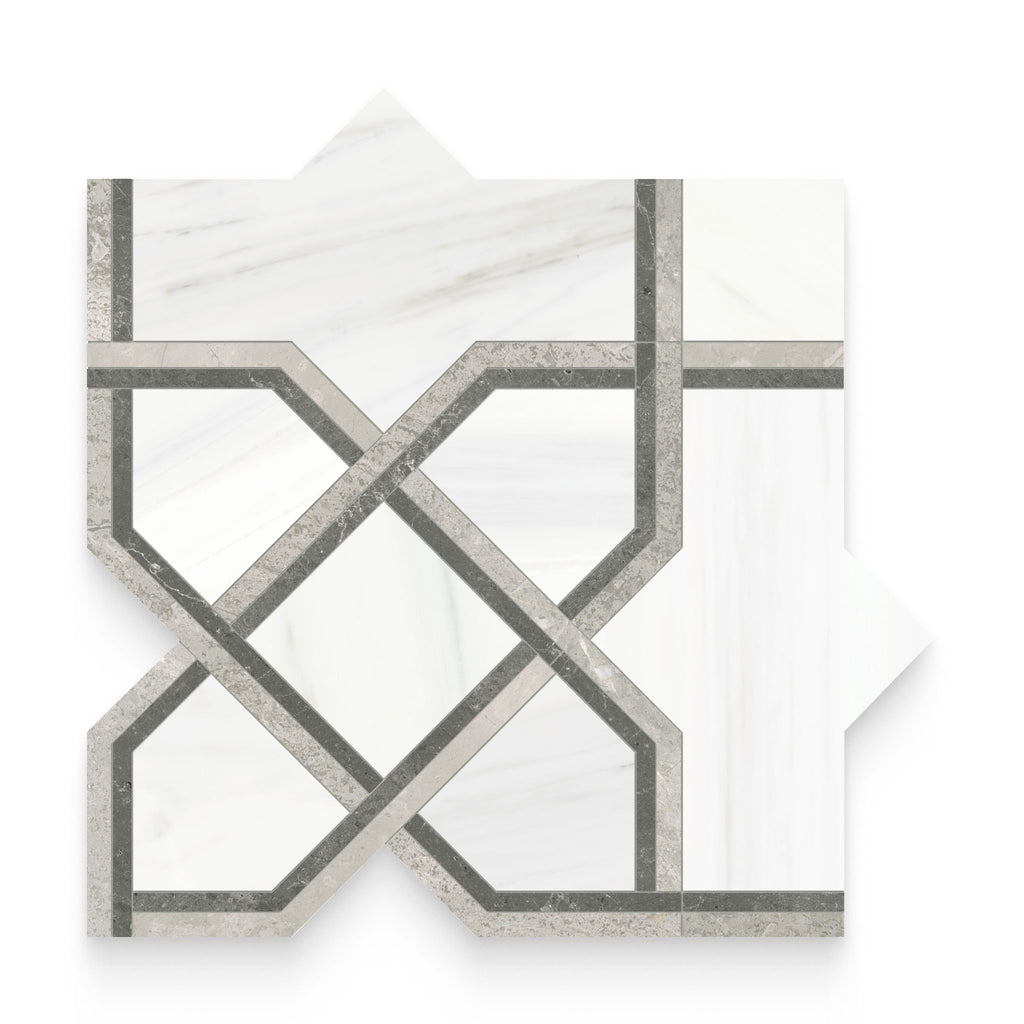 Tapestry Mist Honed w/ Polished Accents Mosaic