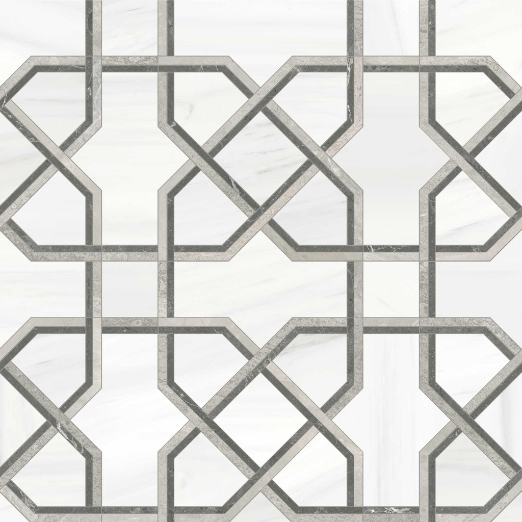 Tapestry Mist Honed w/ Polished Accents Mosaic