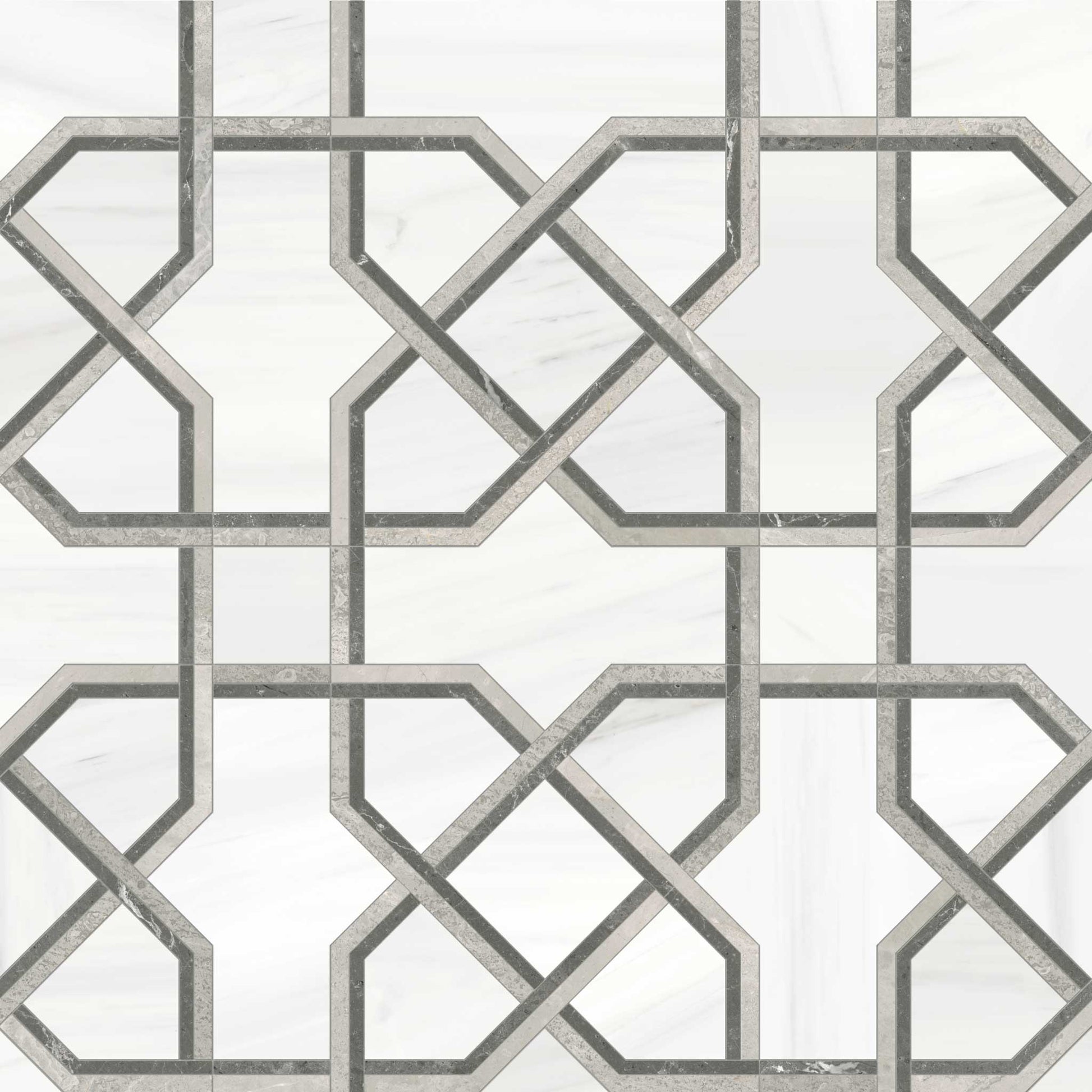 Tapestry Mist Honed w/ Polished Accents Mosaic