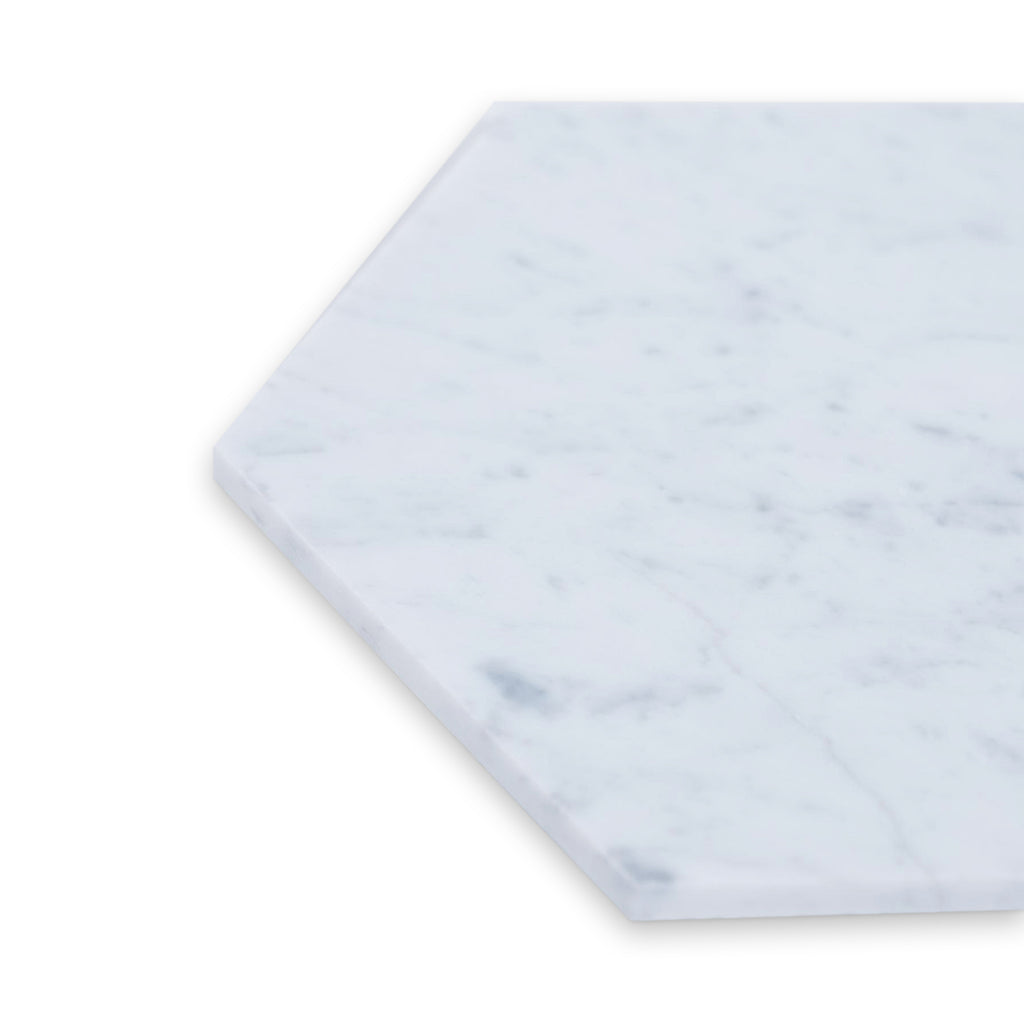 10x10 Carrara White Honed Hexagon Tile