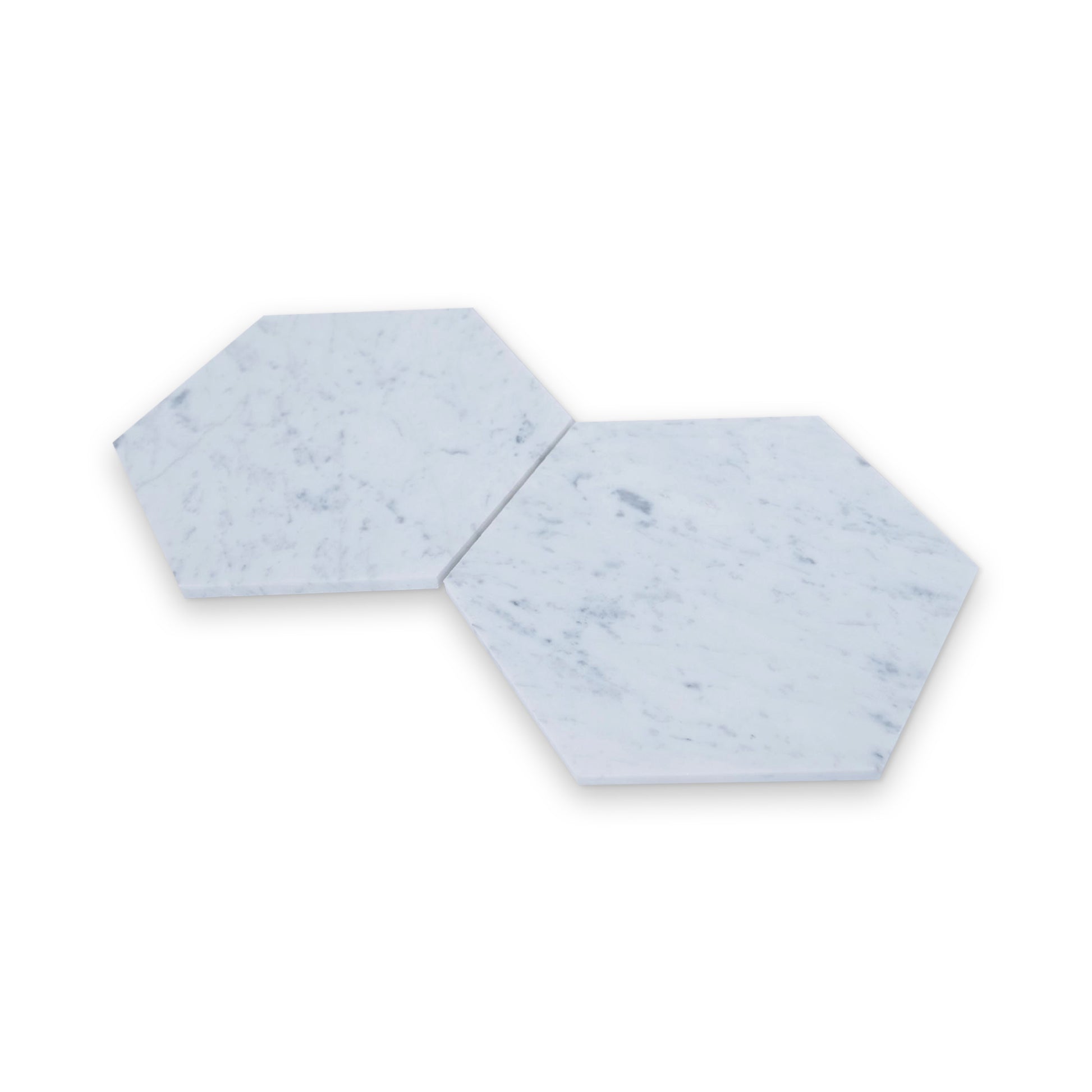 10x10 Carrara White Honed Hexagon Tile