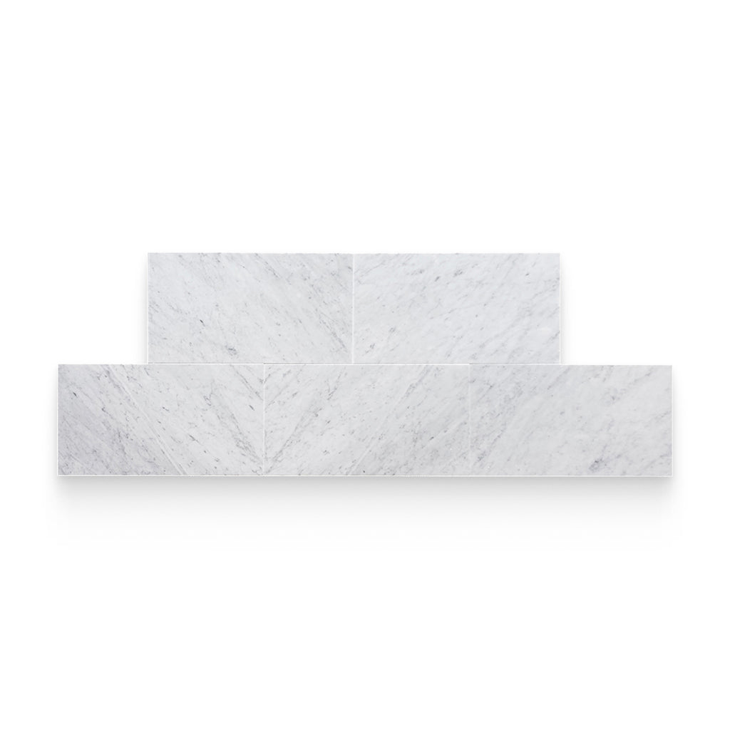 18x36 Carrara White Polished Rectangle Tile