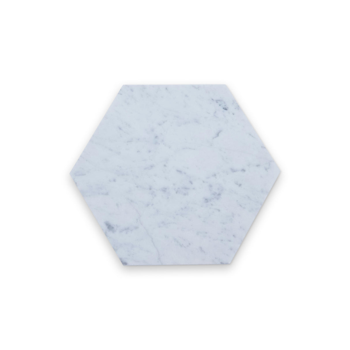 6x6 Carrara White Honed Hexagon Tile