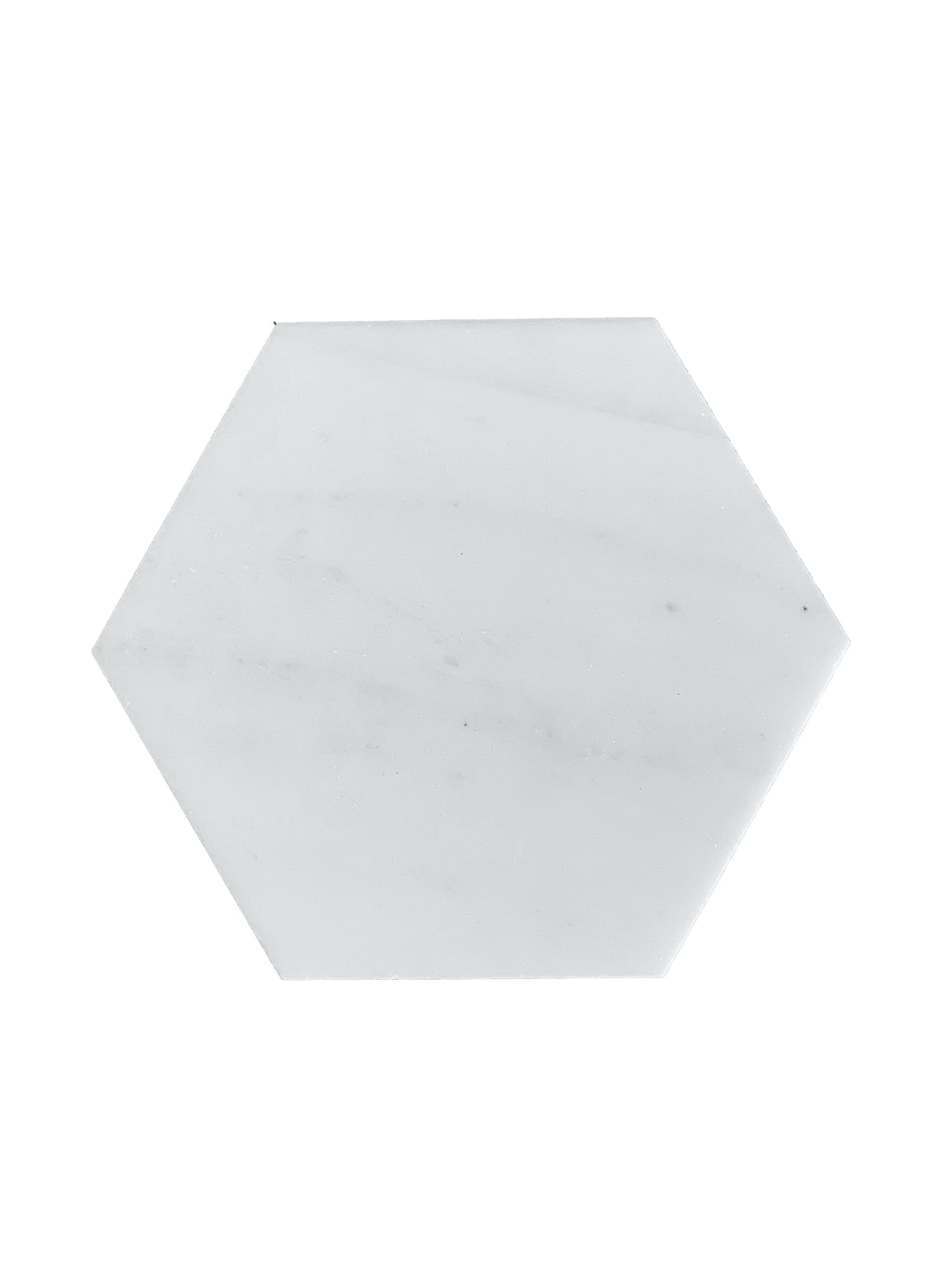 6x6 Daphne White Polished Hexagon Tile