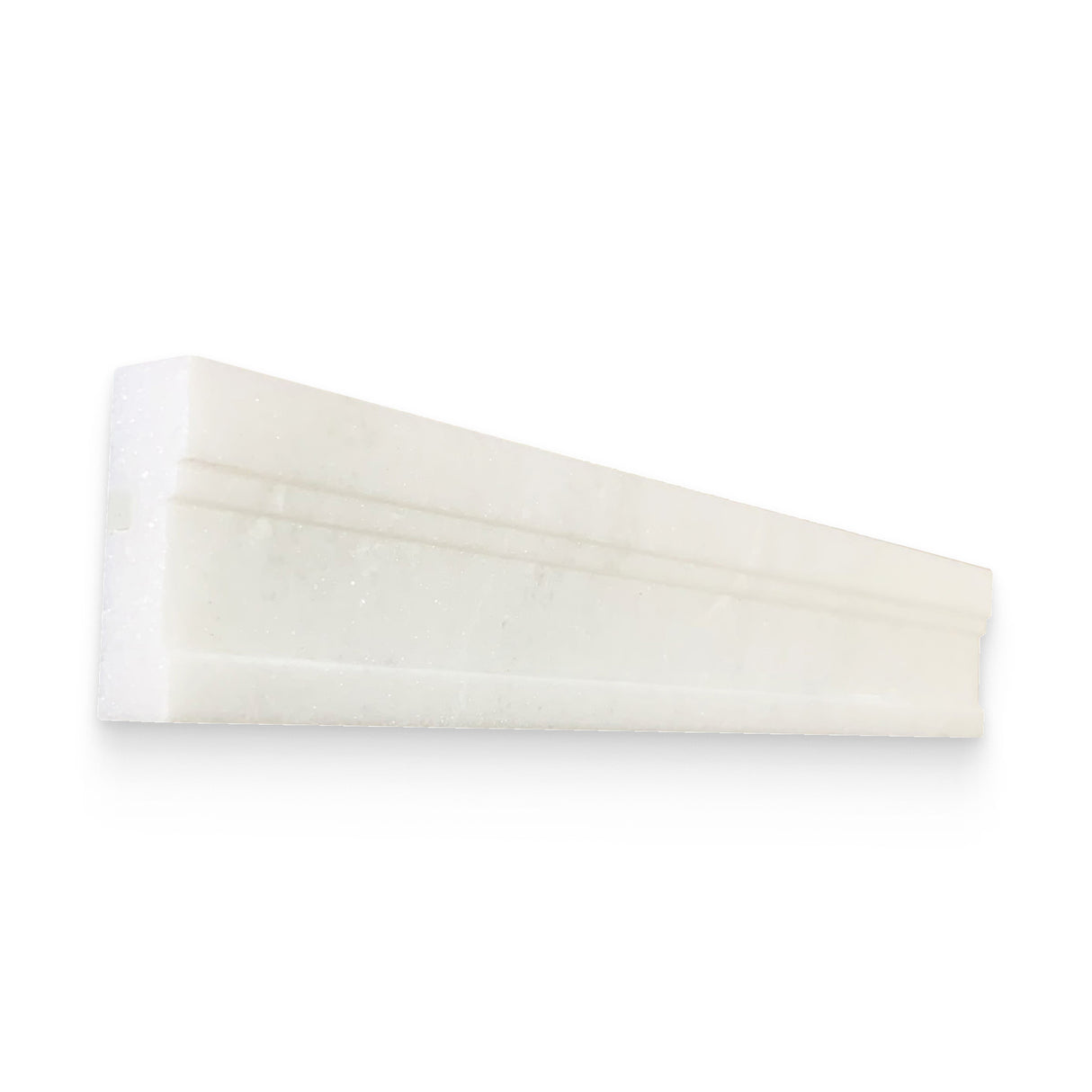 2x12 Daphne White Honed Modern Chair Rail Trim