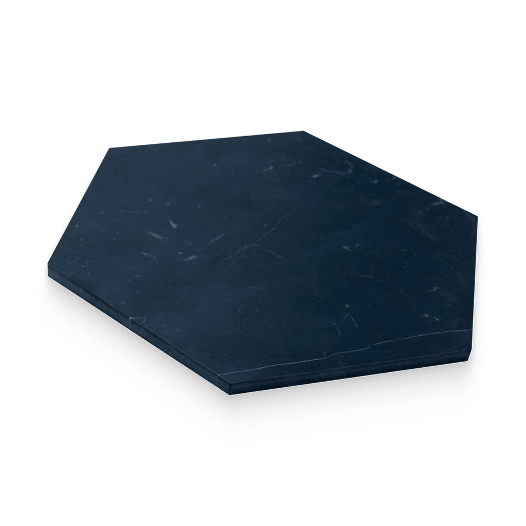 10x10 Nero Marquina Honed Hexagon Tile