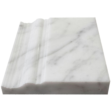 4x12 Carrara White Honed Baseboard Trim