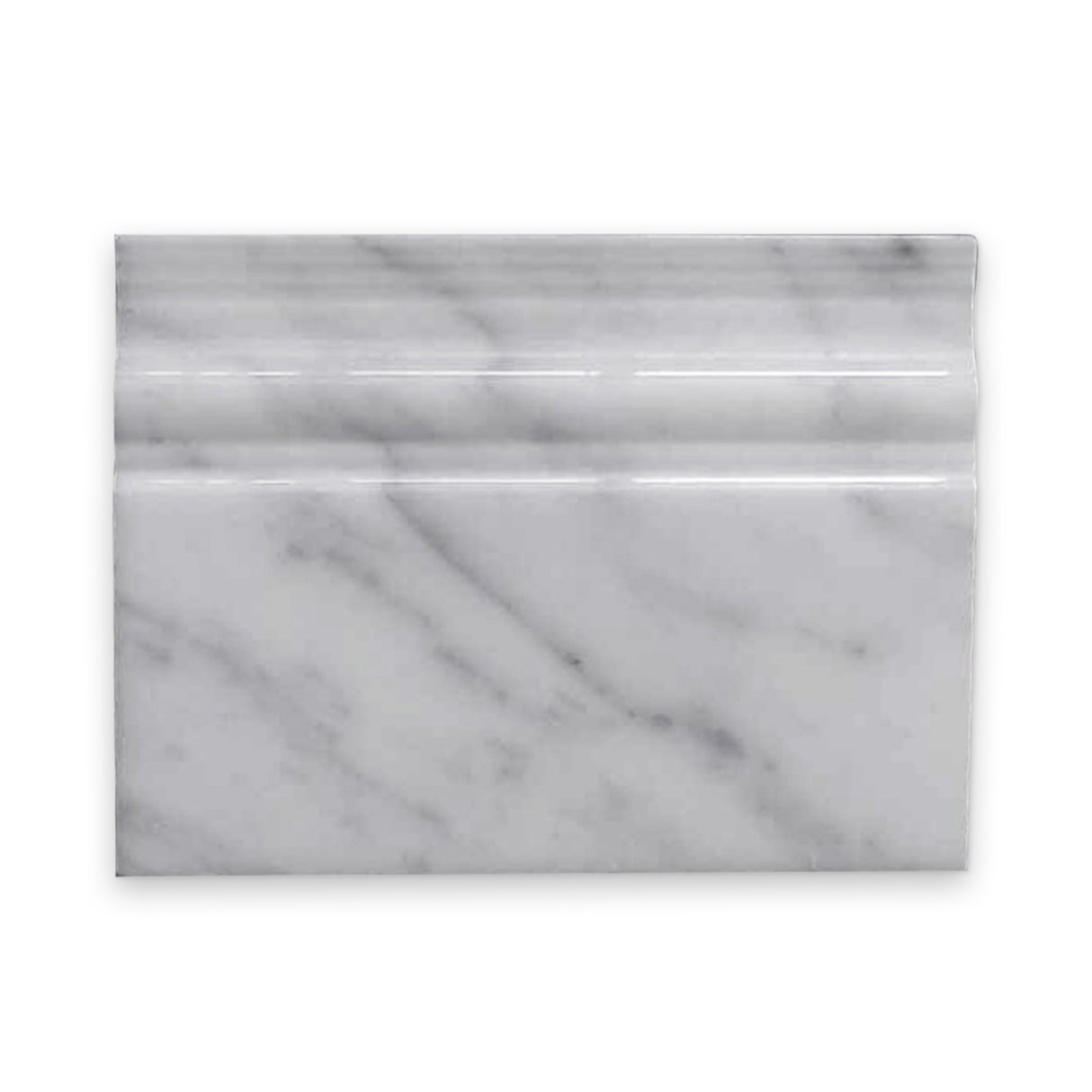 4x12 Carrara White Honed Baseboard Trim