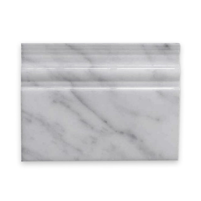 4x12 Carrara White Honed Baseboard Trim