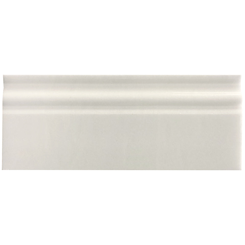 4.75x12 Thassos White Honed Baseboard Trim