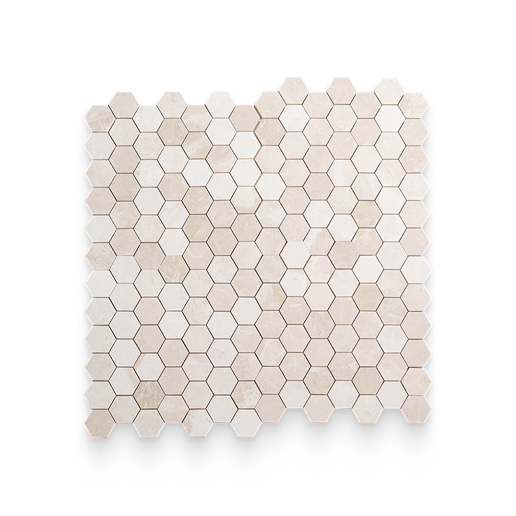 1.25x1.25 Vanilla Cream Honed Penny Round Mosaic