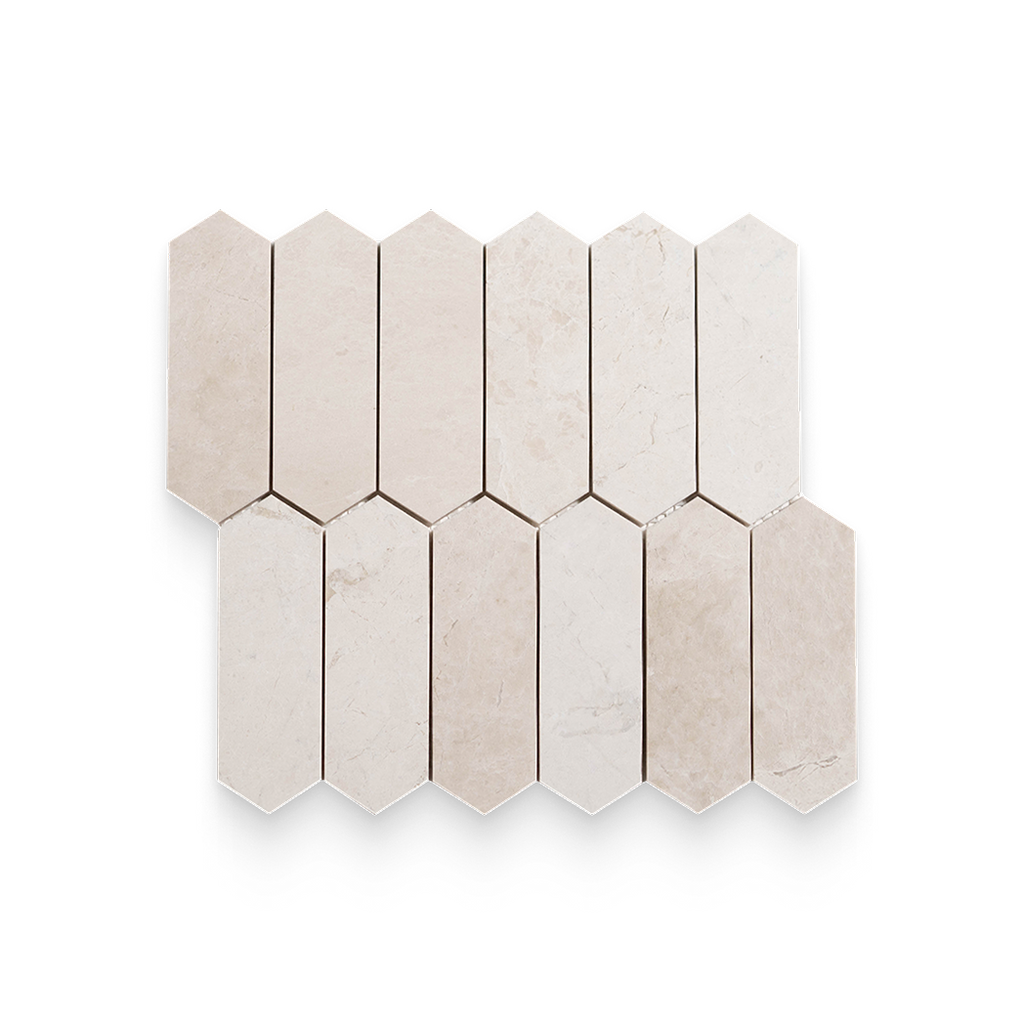2x6 Vanilla Cream Honed Picket Mosaic