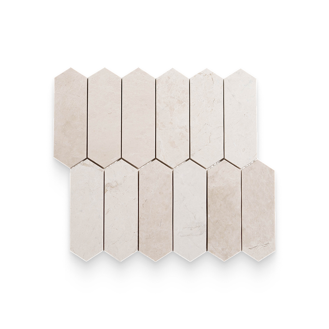 2x6 Vanilla Cream Honed Picket Mosaic