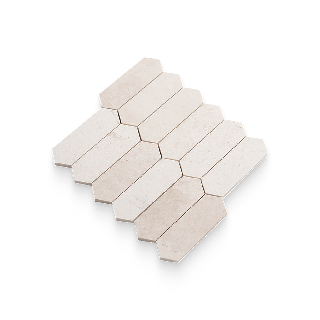 2x6 Vanilla Cream Honed Picket Mosaic