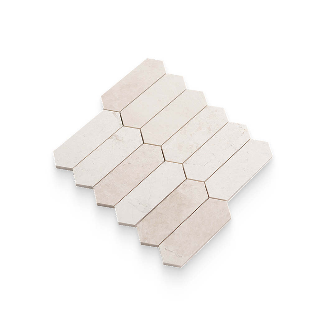 2x6 Vanilla Cream Honed Picket Mosaic