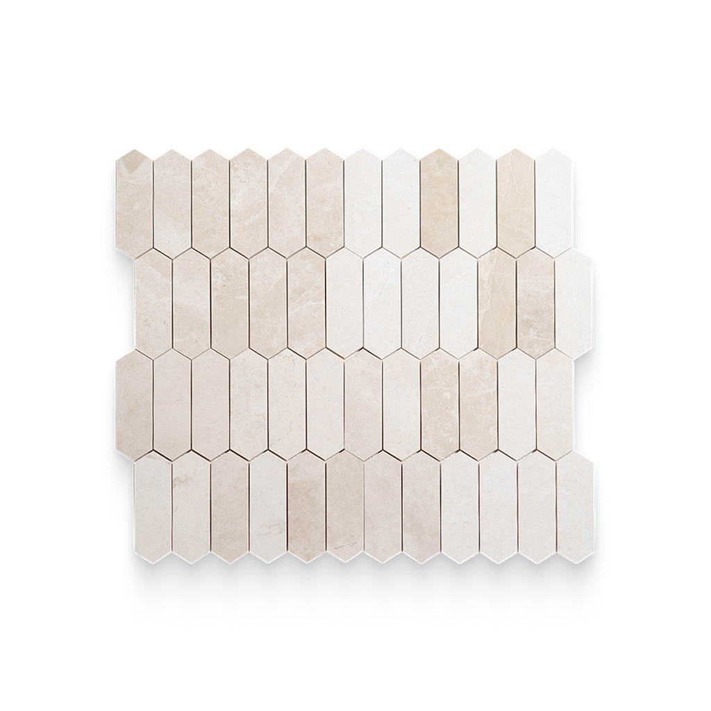 2x6 Vanilla Cream Honed Picket Mosaic