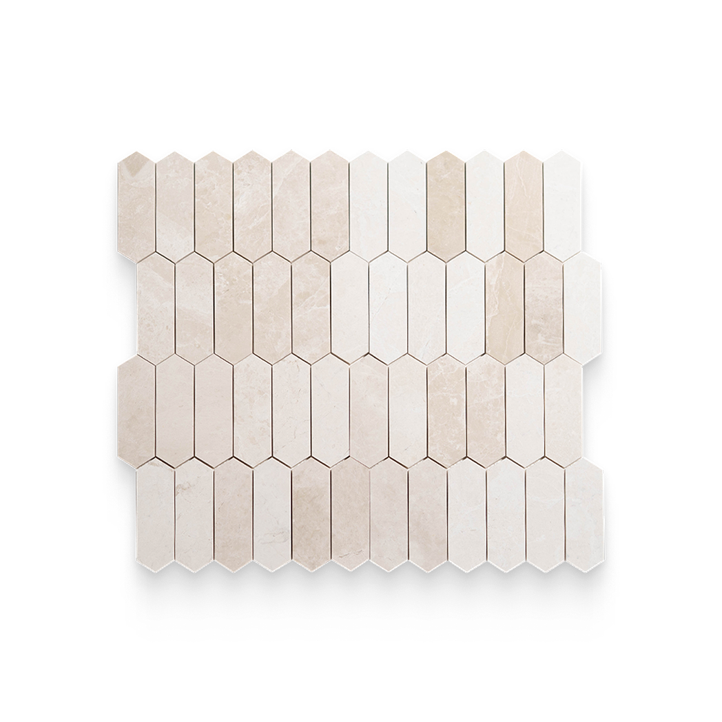 2x6 Vanilla Cream Honed Picket Mosaic