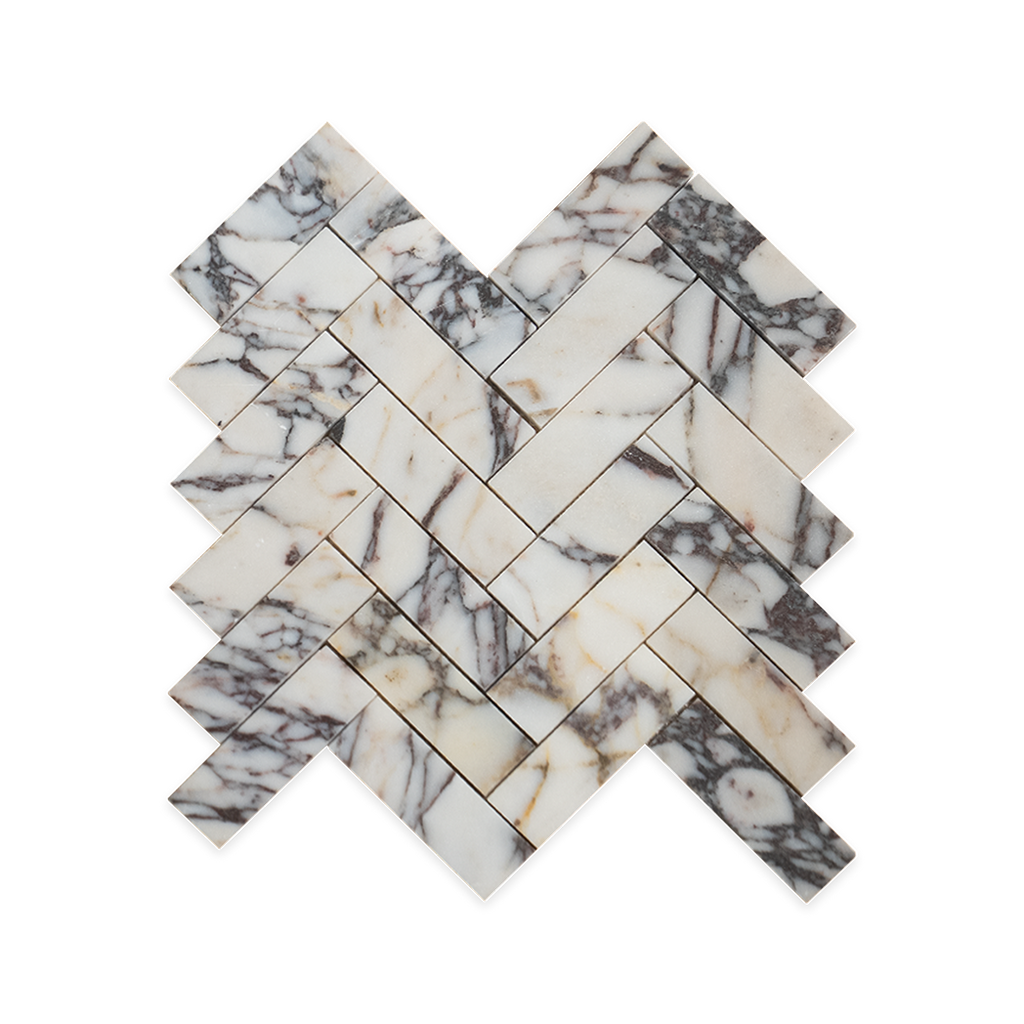 1.25x4 Viola Honed Herringbone Mosaic