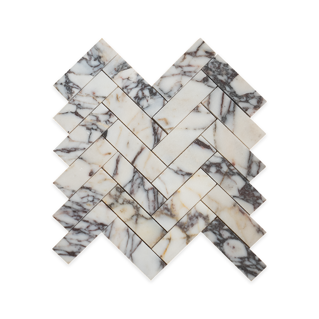 1.25x4 Viola Honed Herringbone Mosaic