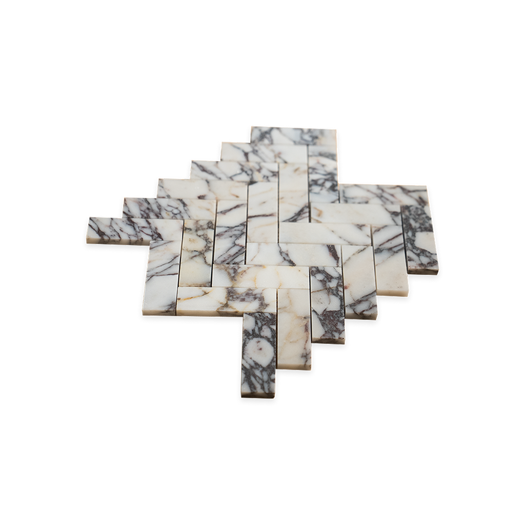 1.25x4 Viola Honed Herringbone Mosaic