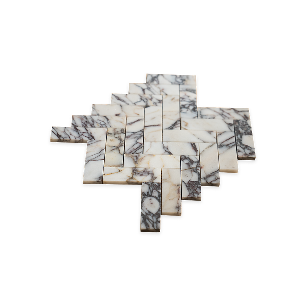 1.25x4 Viola Honed Herringbone Mosaic