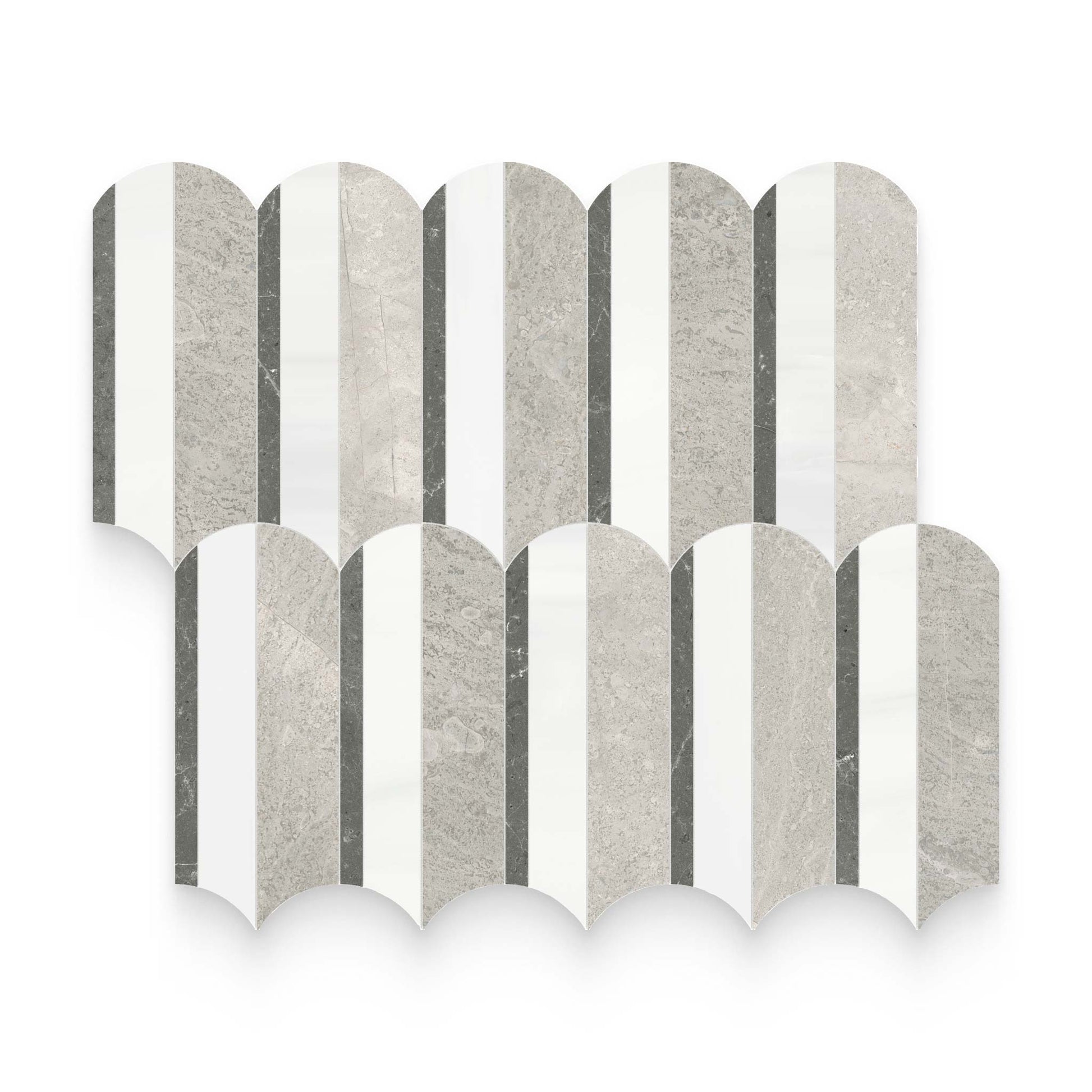 Wave Mist Honed w/ Polished Accents Mosaic