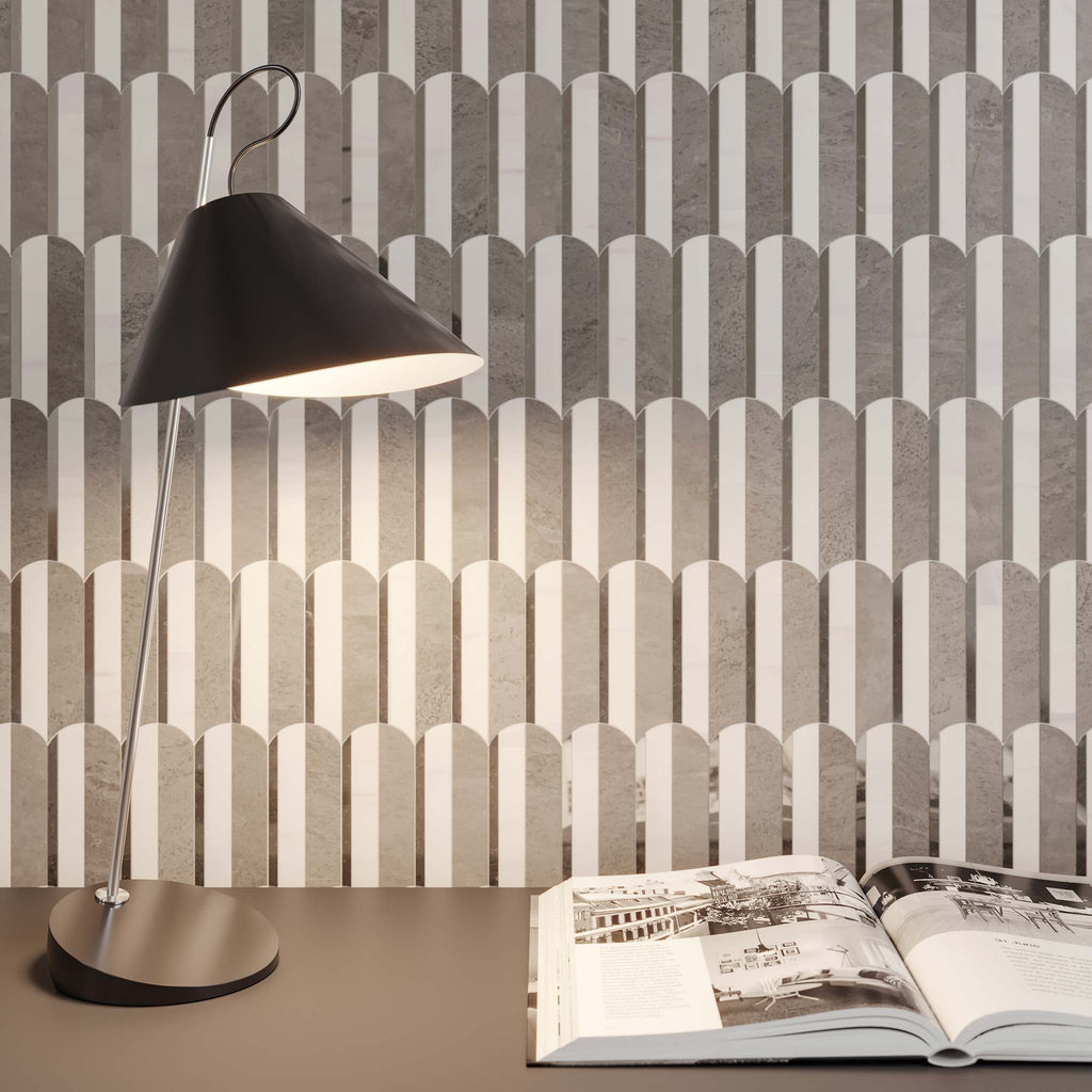 Wave Orchid Honed w/ Polished Accents Mosaic