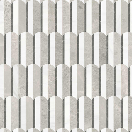Wave Mist Honed w/ Polished Accents Mosaic