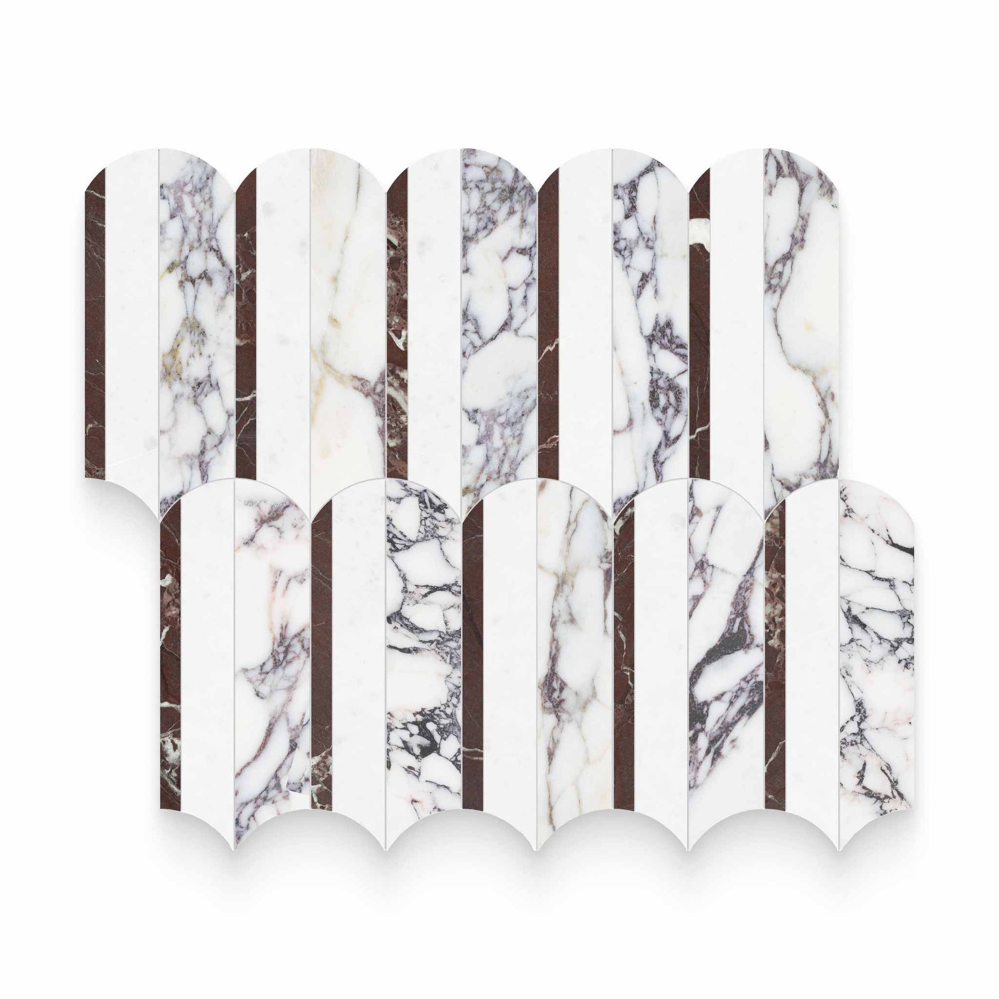 Wave Orchid Honed w/ Polished Accents Mosaic