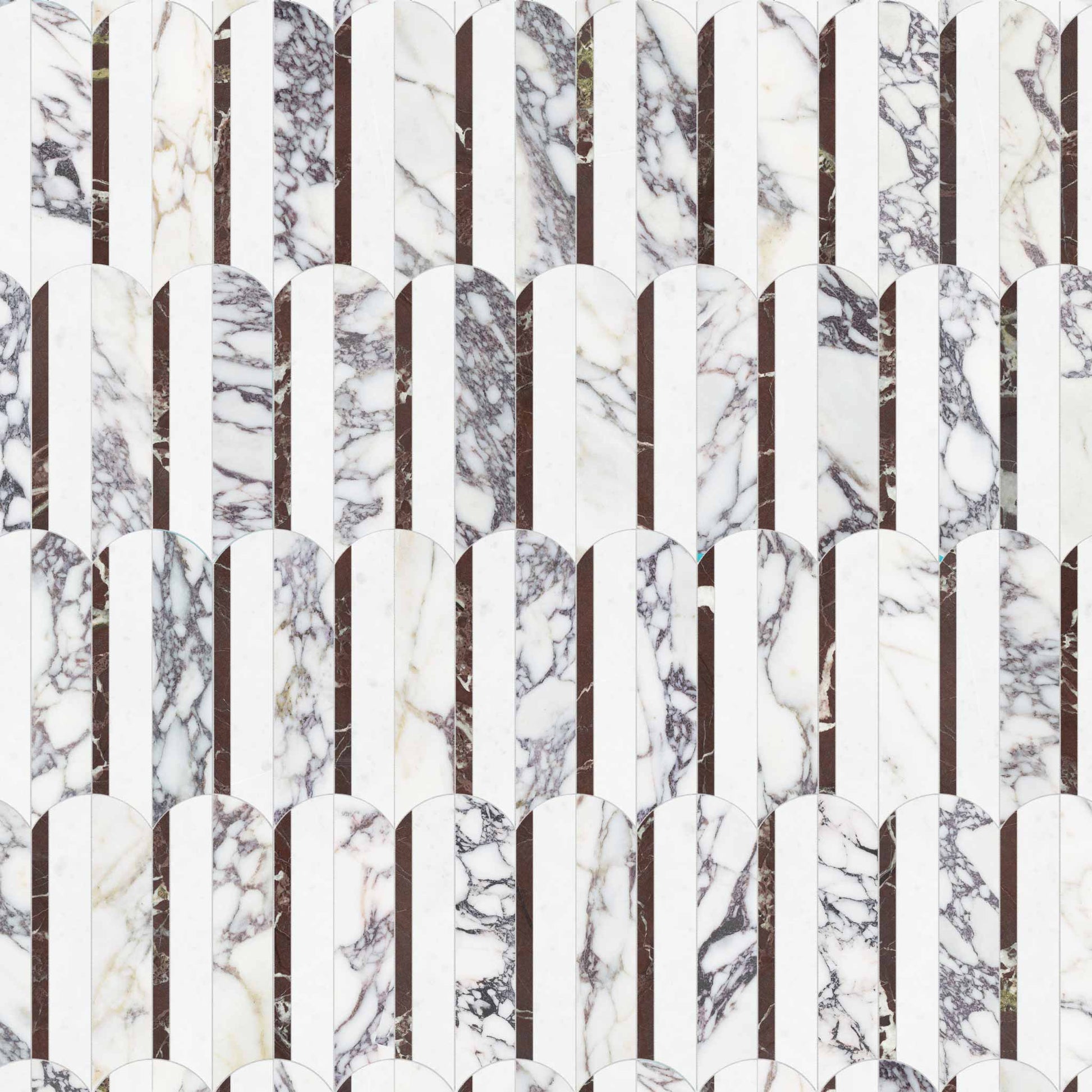 Wave Orchid Honed w/ Polished Accents Mosaic