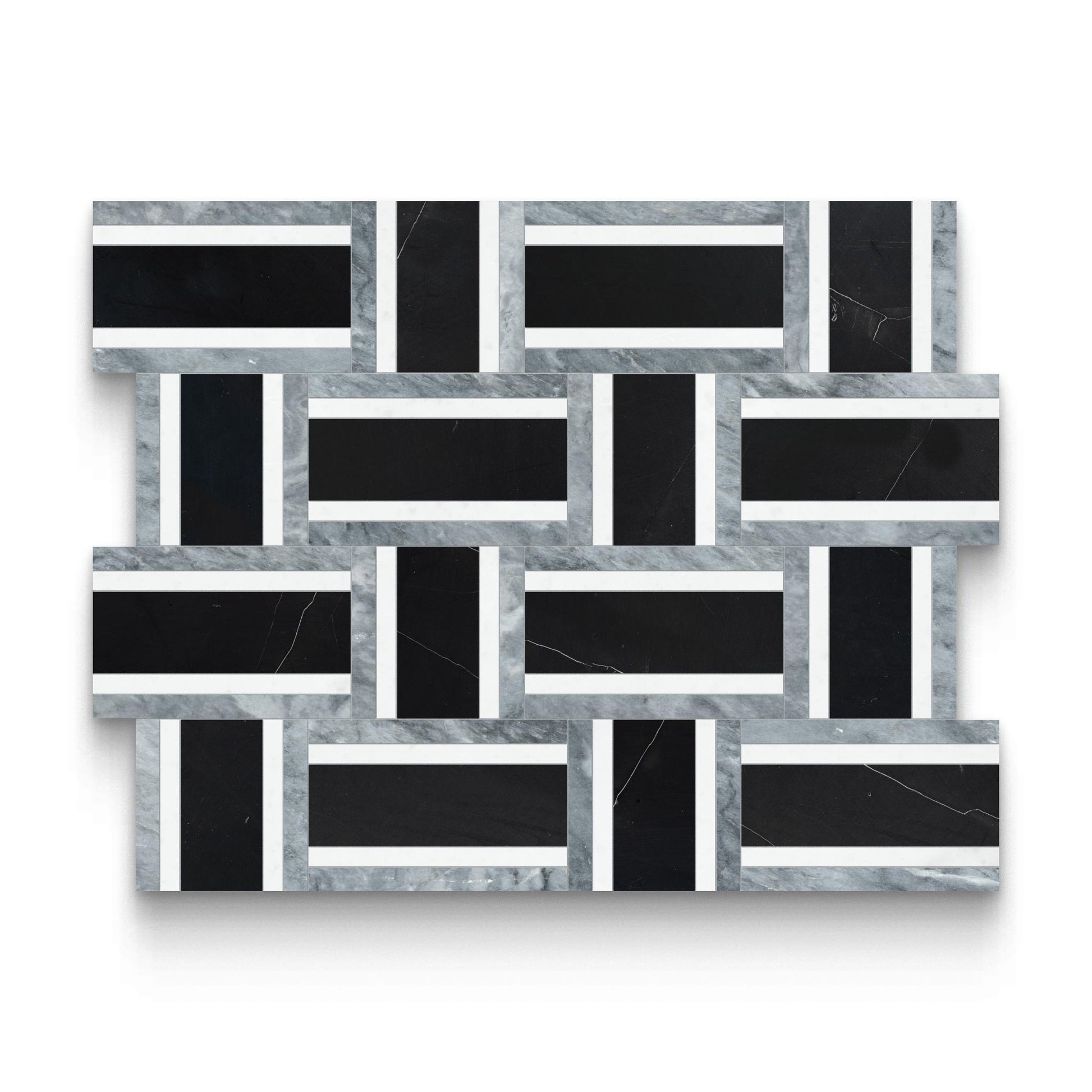 Weave Monochromo Polished w/ Honed Accents Mosaic