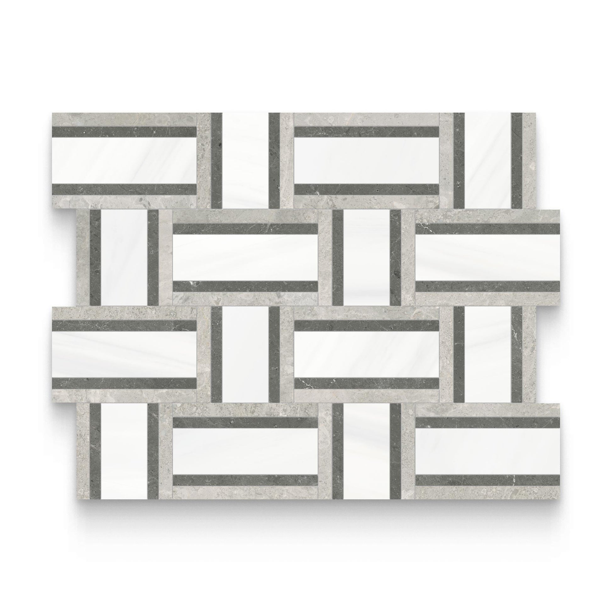 Weave Mist Honed w/ Polished Accents Mosaic