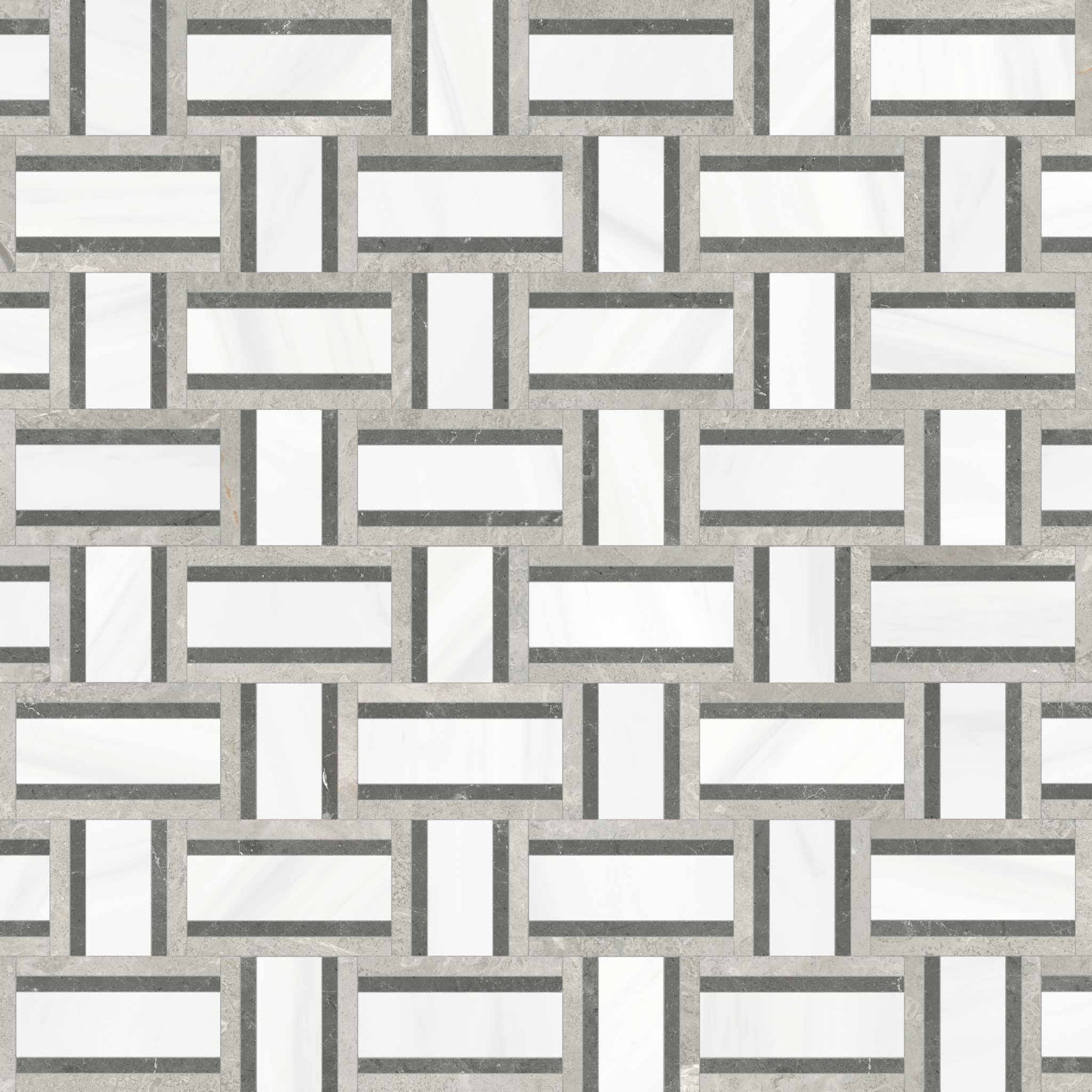 Weave Mist Honed w/ Polished Accents Mosaic